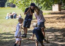 Visitors in the natural play area in August at Polesden Lacey, Surrey.
Copyright National Trust - images Chris Lacey