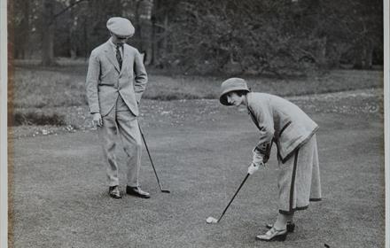 King George VI and Elizabeth on their honeymoon at Polesden Lacey in 1923