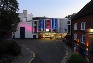 Yvonne Arnaud  Theatre at night - photo credit Steve Porter