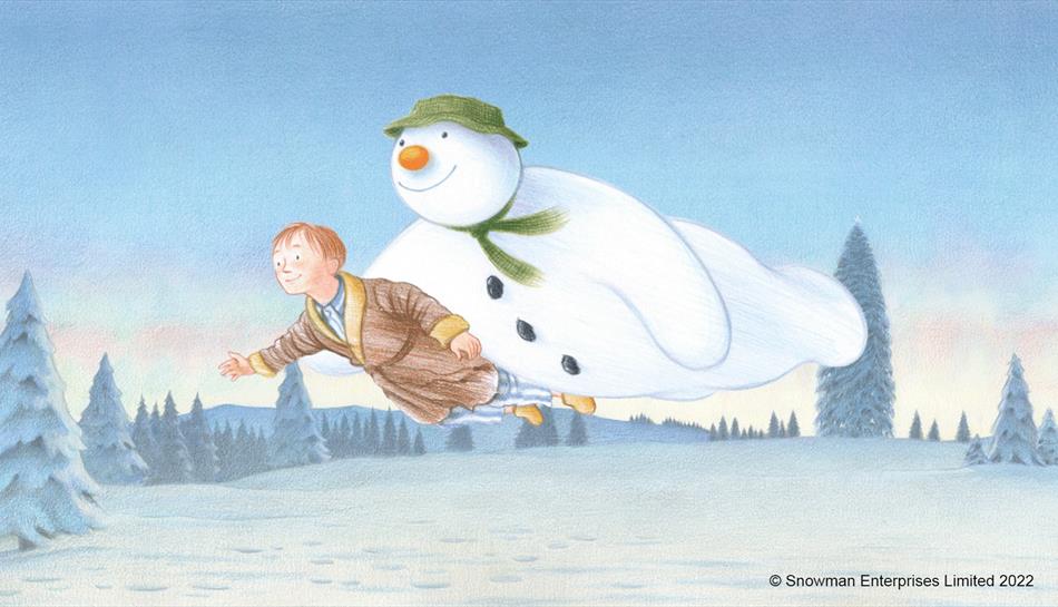 Walking with the Snowman at Winkworth Arboretum.   Image copyright Snowman Enterprises Limited 2022