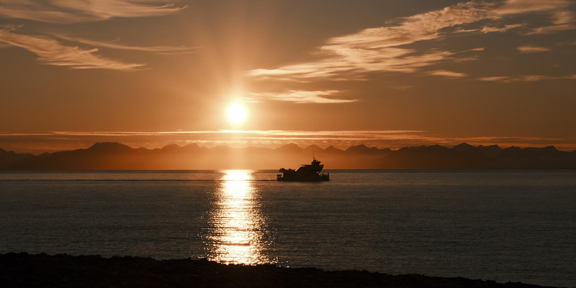 Boat in sunset