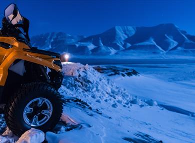 ATV with mountains in the background