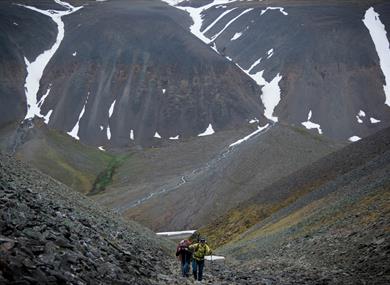 People hiking in the mountain 