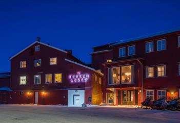 Hotellet Funken Lodge sett fra utsiden