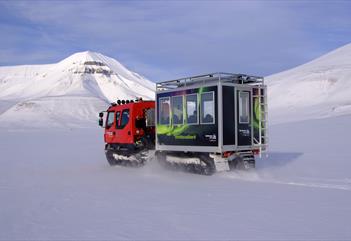 Snowcat driving in snow