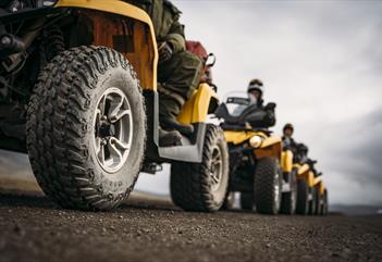 Tour group with ATVs