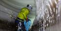 Ice cave climbing