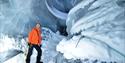 Guest inside the ice cave