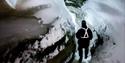 Person inside an ice cave
