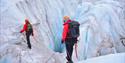 Two persons on a glacier hike