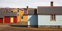 Flerfargede bygninger i Ny-Ålesund