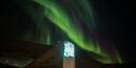 Northern lights over Svalbard Global seed vault