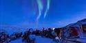 Folk og snøscootere har stoppet opp for å se på nordlyset danse på himmelen
