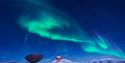 Nordlys over EISCAT sitt radaranlegg