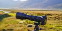 Camera on a stand in the nature