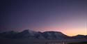 Dusk / twillight lighting conditions over a mountainous landscape