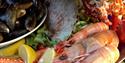 Different types of sea food on a plate