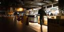 The restaurant interior at Stationen with people walking around