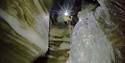 Person climbing down the icecave
