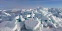 Sea ice on the shore of a fjord