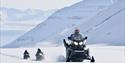 Group out on a snowmobile tour