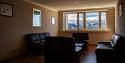 A lounge inside Barentsburg Hotel