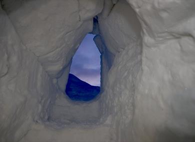 Inside an icecave