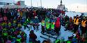 Local children from Longyearbyen singing in front of a crowd during the Sun Festival Week