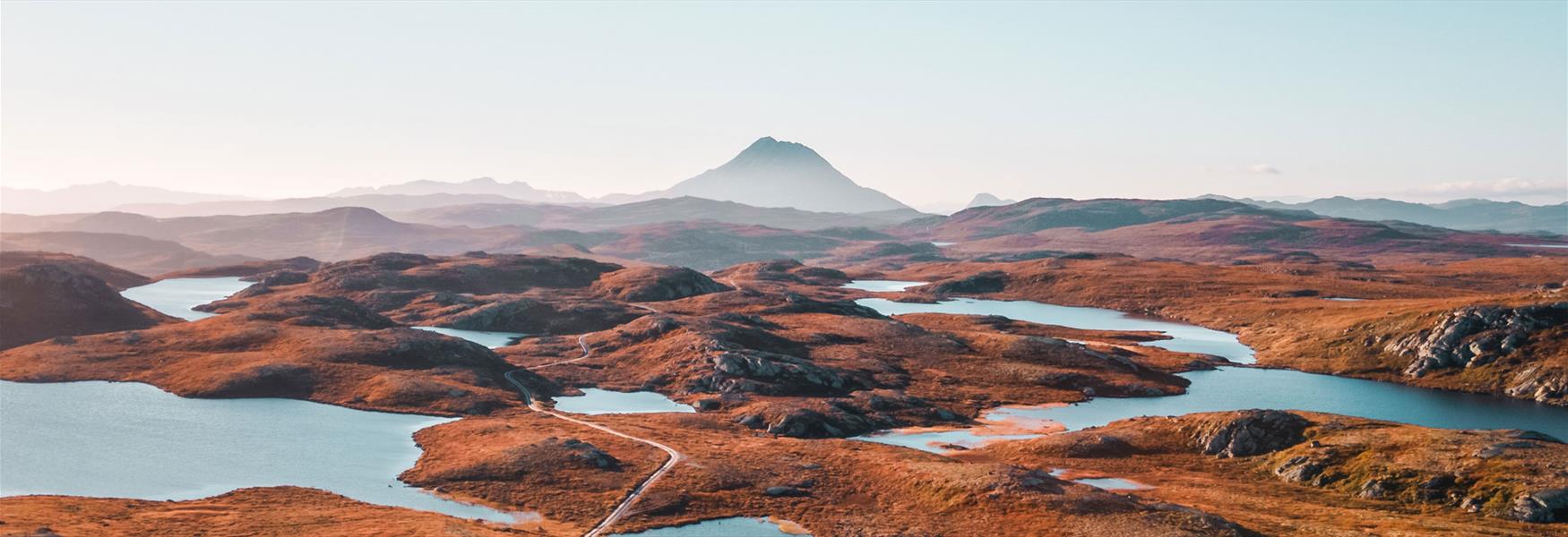 Gaustatoppen seen from the Hardangervidda in the autumn