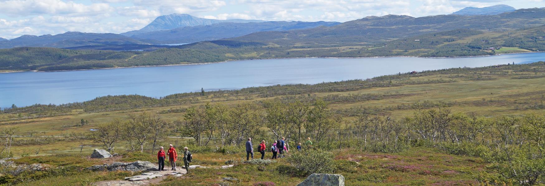 de falkertoren in Rauland met uitzicht richting Gaustatoppen