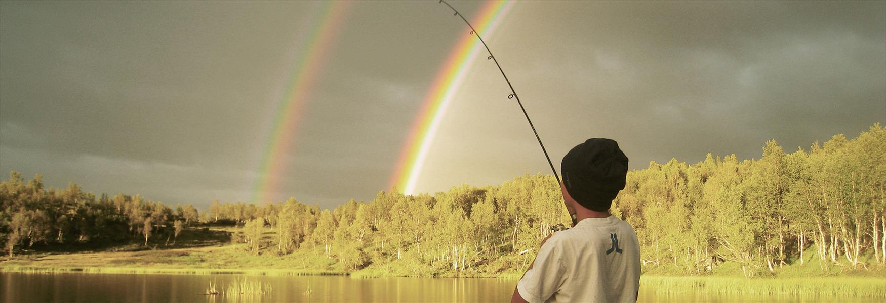 boy is fishing