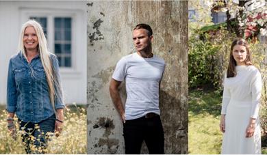 bildecollage av bilder på 3 musikere