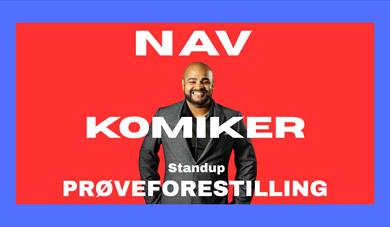 mann med skjekk og grå dress, rød bakgrunn