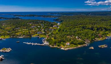 drone image of the island Skåtøy