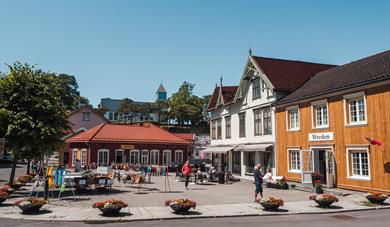 Torget i Langesund sommer