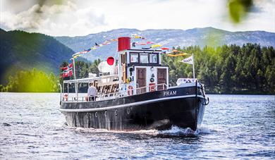 the veteran boat MS Fram on Nisser