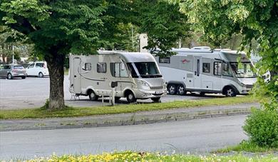 bobiler på bobilparkering i Porsgrunn