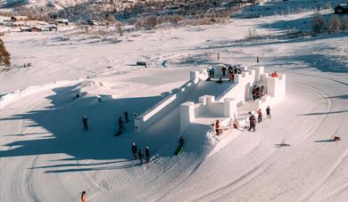the snow castle at Rauland ski center