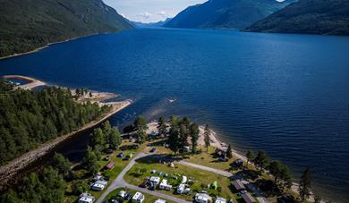 drone photo of Sandviken Camping