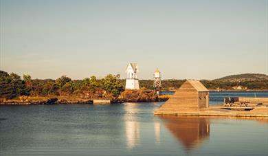 floating sauna by the pier to Quality Hotel Skjærgården in Langesund 