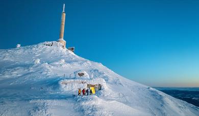 Mount Gaustatoppen in winter