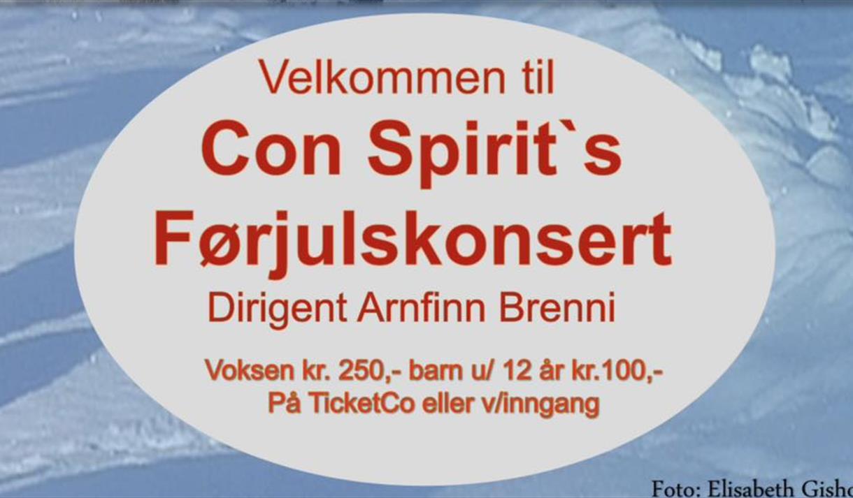 plakat til "Førjulskonsert med Con Spirit"
