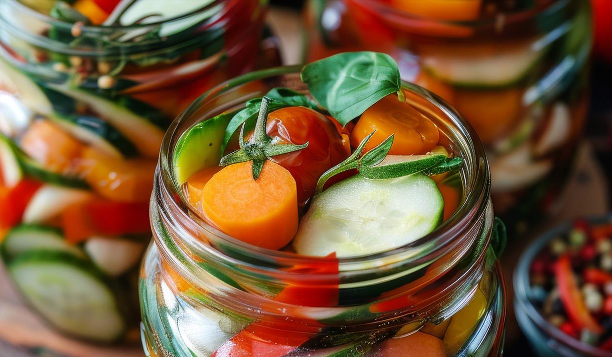 Glass med fermenterte grønnsaker