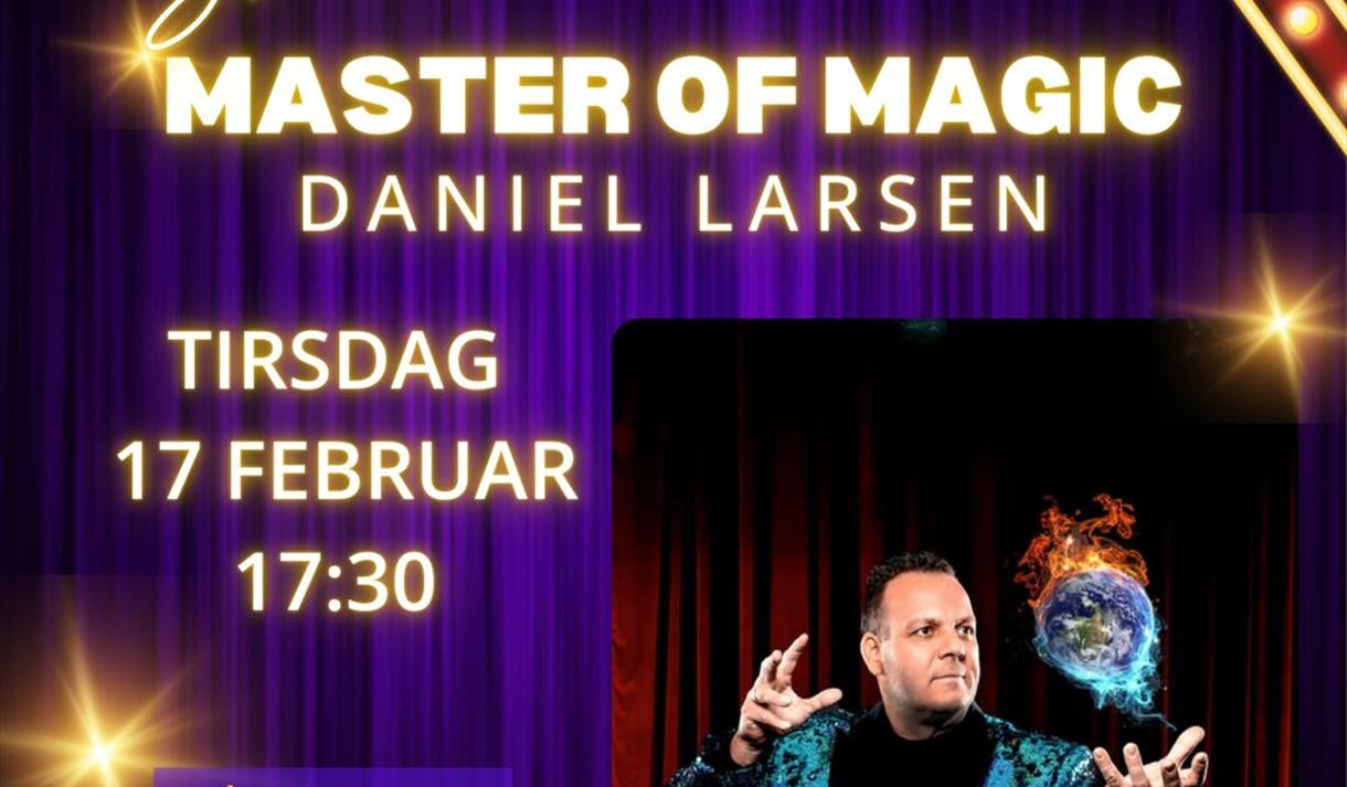 plakat med  mann i lilla