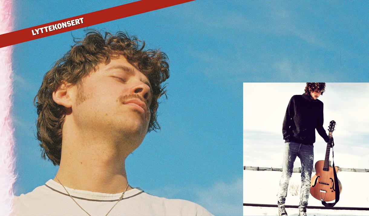 mann med bart i hvit genser, mann i sort med gitar