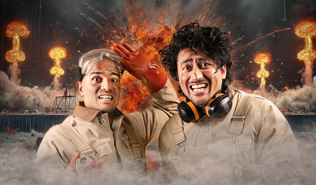 plakat til "Vitenshitshow med Stian og Dennis"