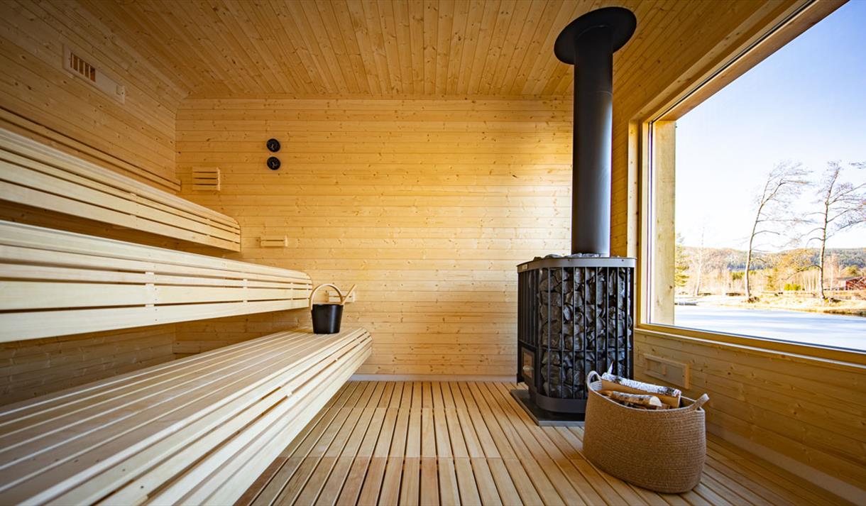 utsikt fra Skogens rom Sauna