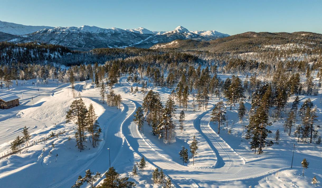 skiløypene på Grønkjær skisenter i Notodden
