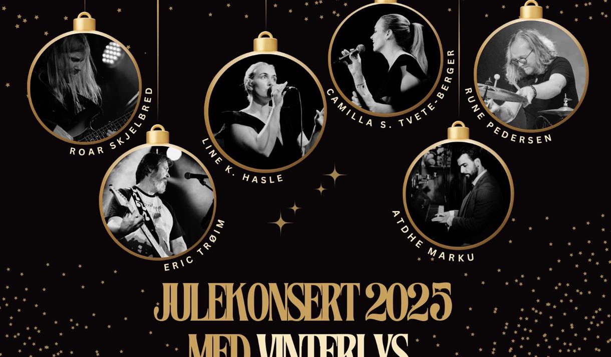 plakat til "Førjulskonsert med bandet Vinterlys"