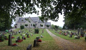 the cemetery of Gjerpen church in Skien